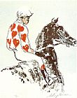 Leroy Neiman Jockey Suite Hearts painting